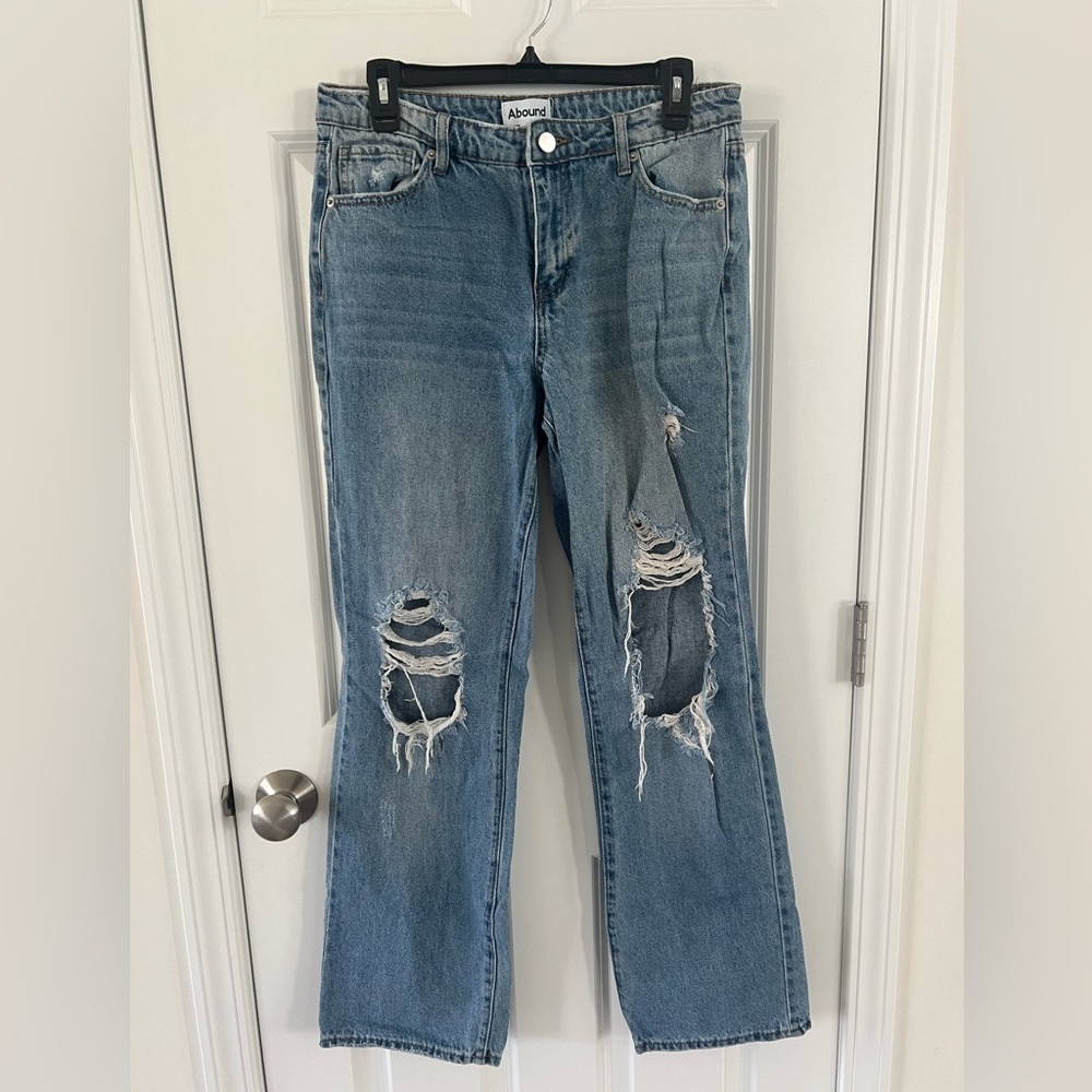 Abound Blue Distressed Boyfriend Jeans